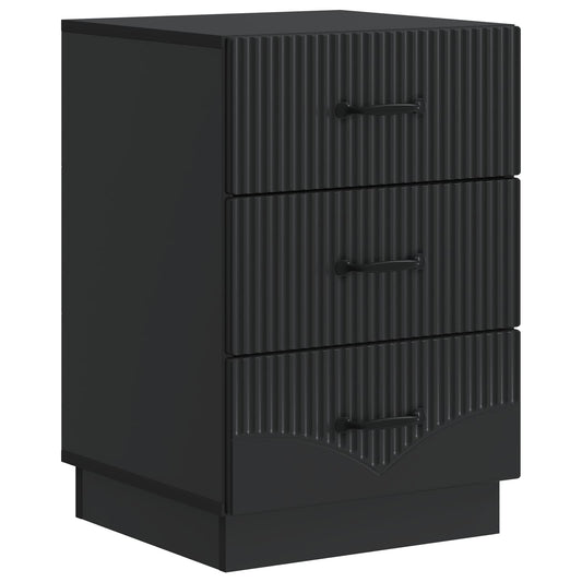 Bedside Cabinet Black 43 x 41 x 63.5 cm Engineered Wood