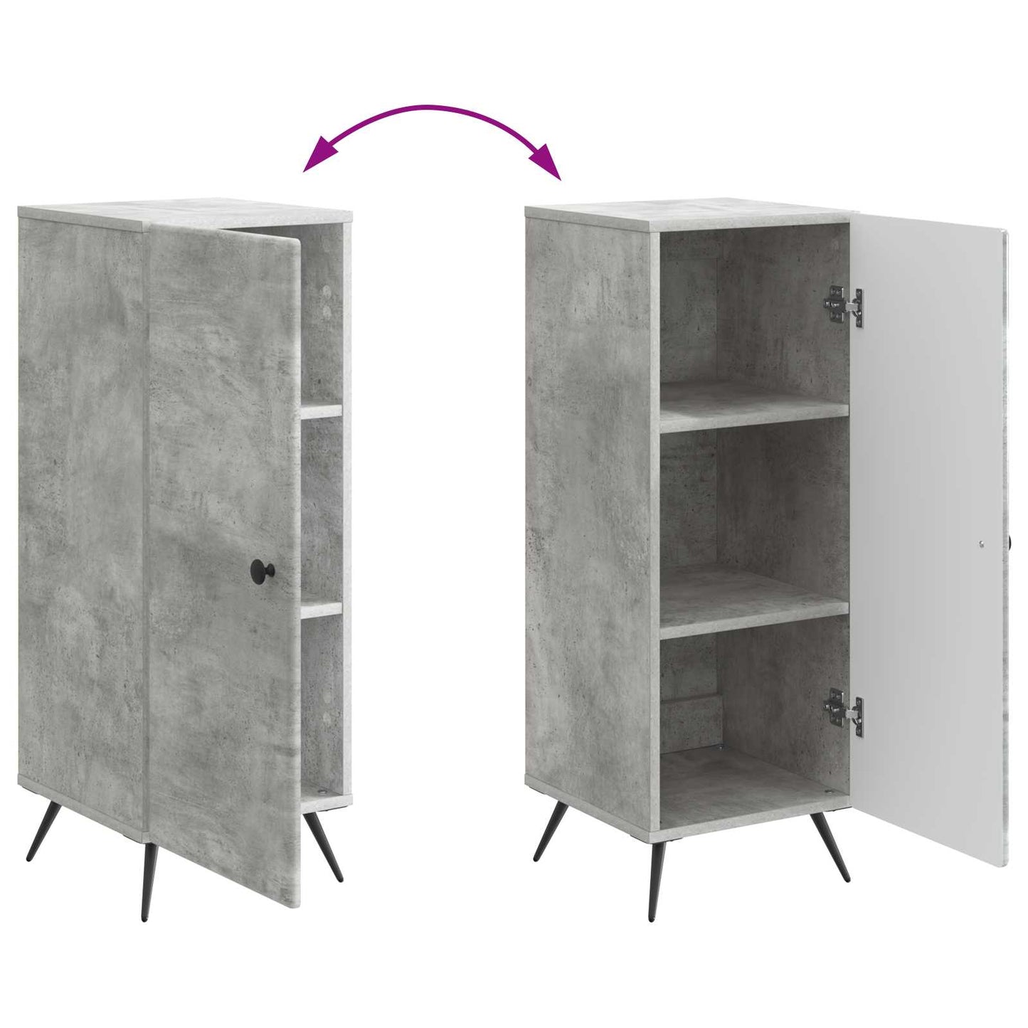 Sideboard Concrete Grey 33 x 34.5 x 90 cm Engineered Wood