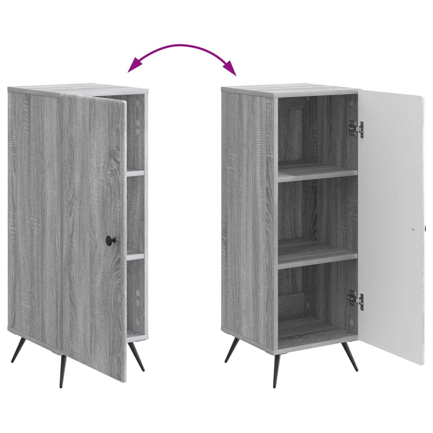 Sideboard Grey Sonoma 33 x 34.5 x 90 cm Engineered Wood