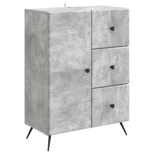 Sideboard Concrete Grey 66 x 34.5 x 90 cm Engineered Wood