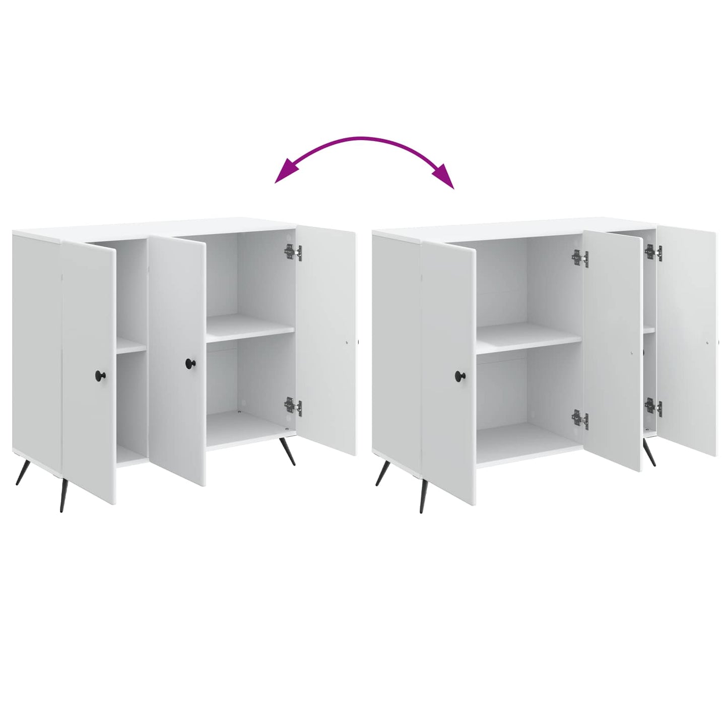 Sideboard White 89 x 34.5 x 80 cm Engineered Wood