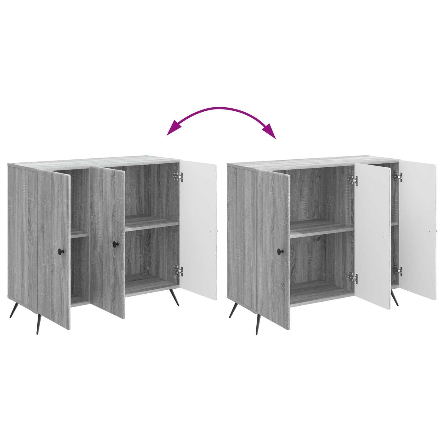 Sideboard Grey Sonoma 89 x 34.5 x 80 cm Engineered Wood