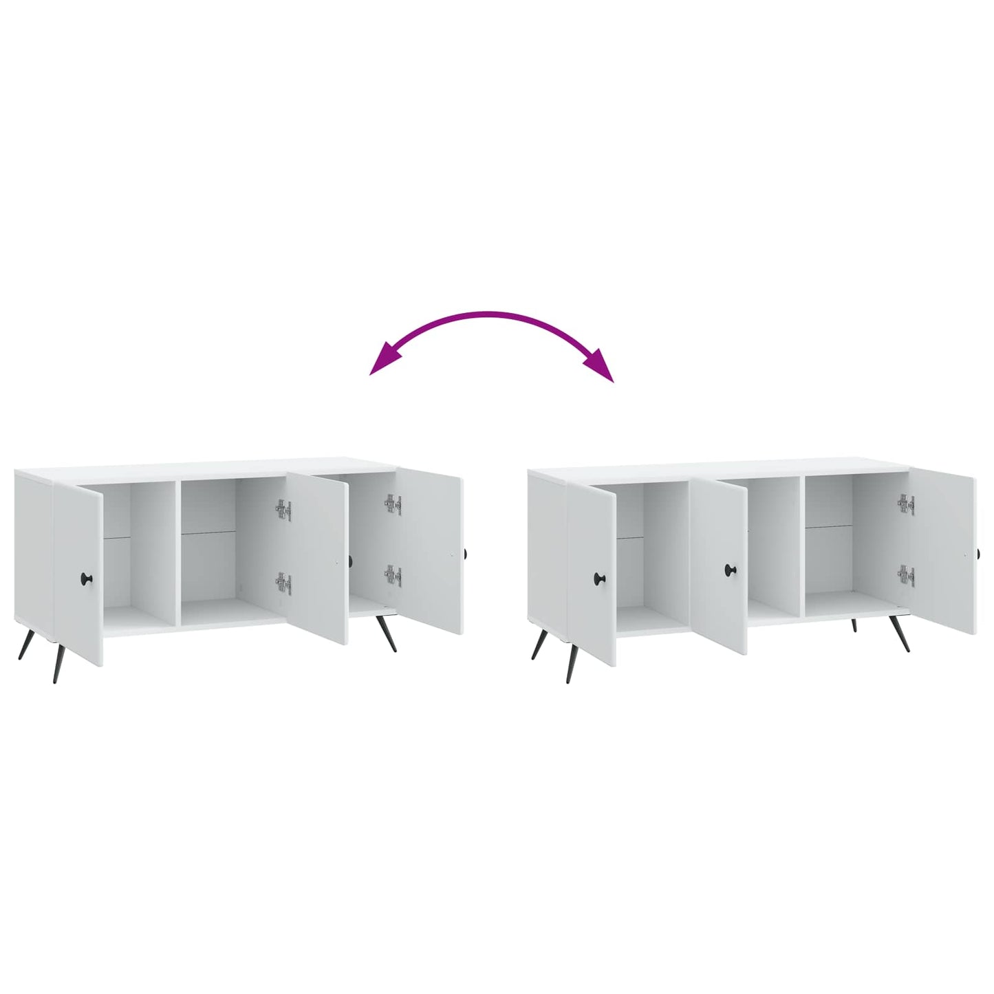 TV Cabinet White 99 x 34.5 x 50 cm Engineered Wood