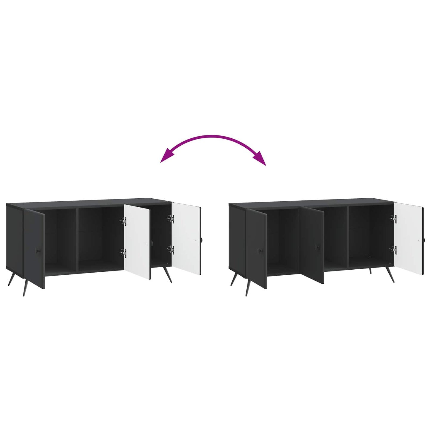 TV Cabinet Black 99 x 34.5 x 50 cm Engineered Wood