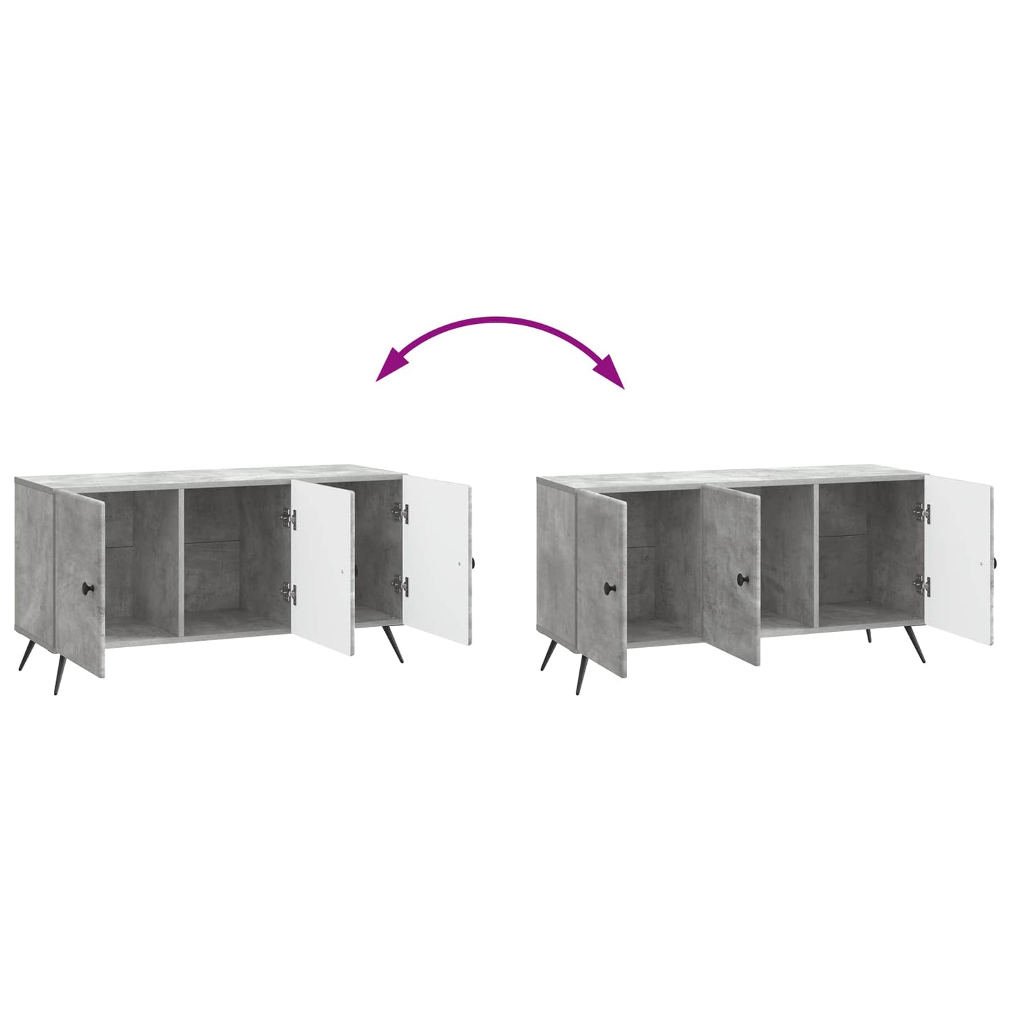 TV Cabinet Concrete Grey 99 x 34.5 x 50 cm Engineered Wood