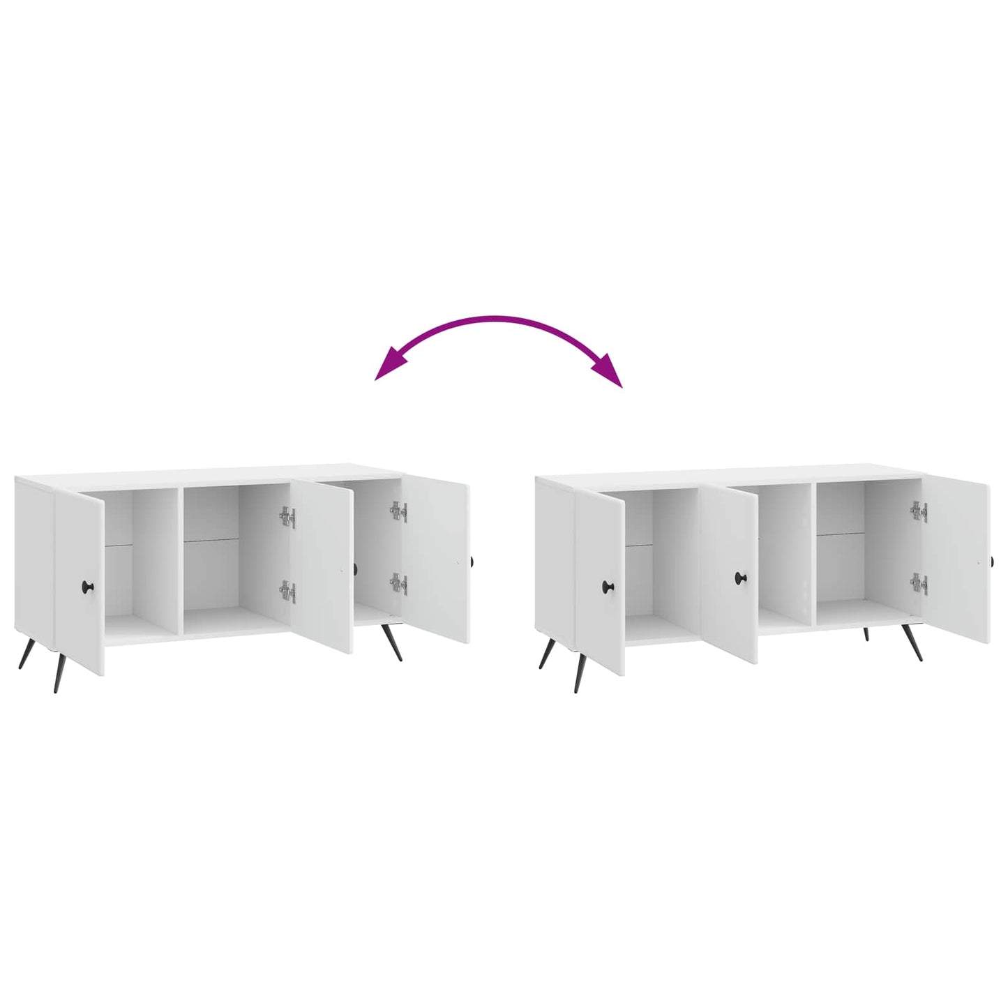 TV Cabinet High Gloss White 99 x 34.5 x 50 cm Engineered Wood