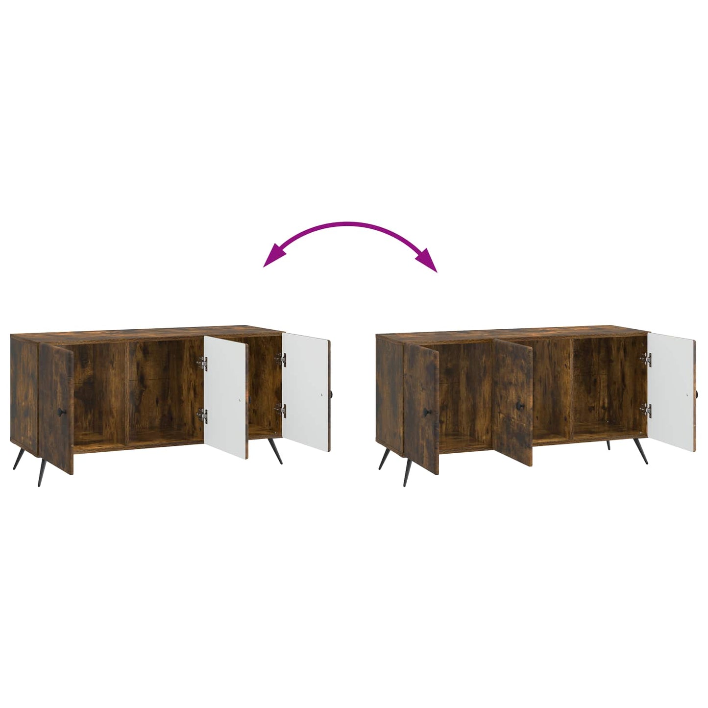 TV Cabinet Smoked Oak 99 x 34.5 x 50 cm Engineered Wood