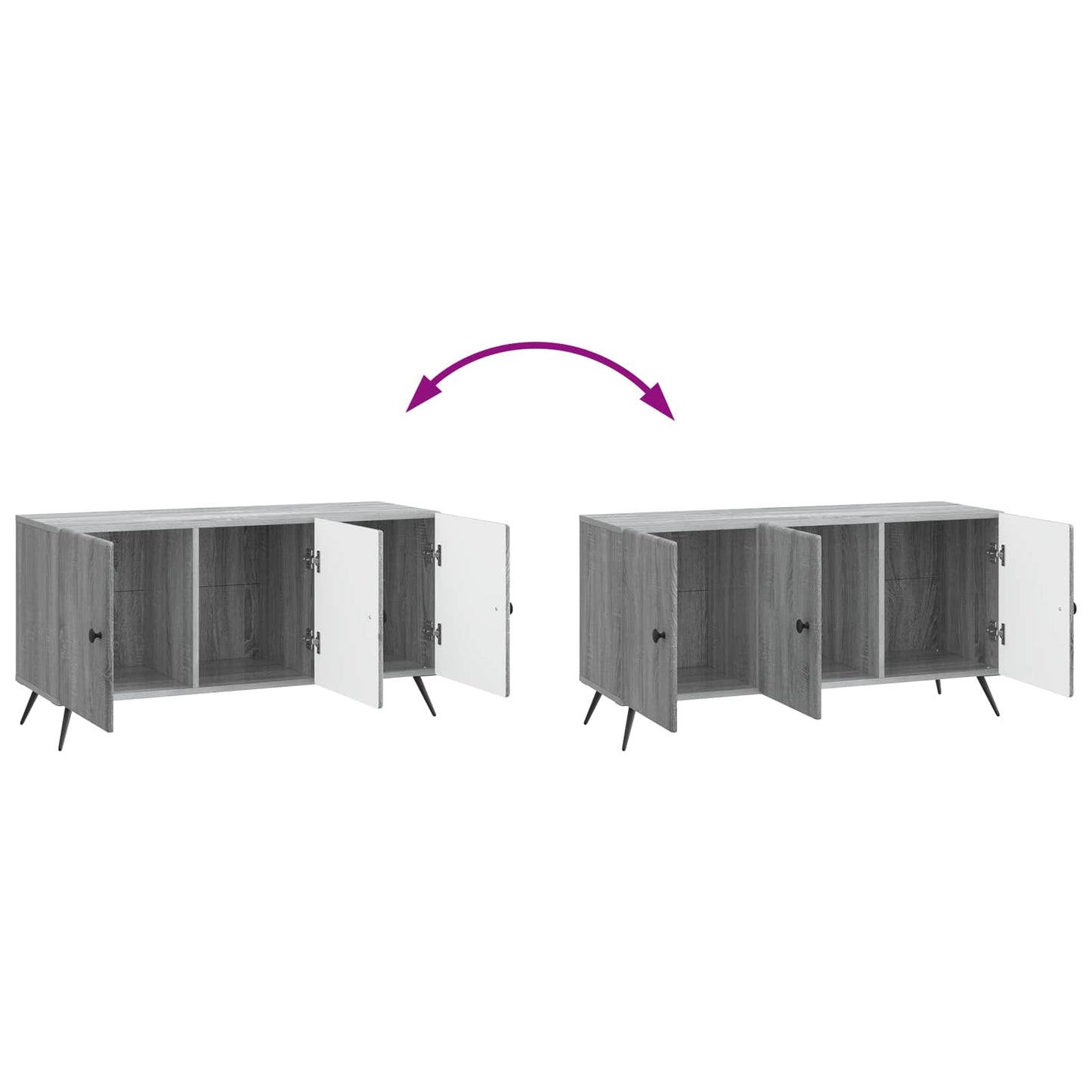 TV Cabinet Grey Sonoma 99 x 34.5 x 50 cm Engineered Wood