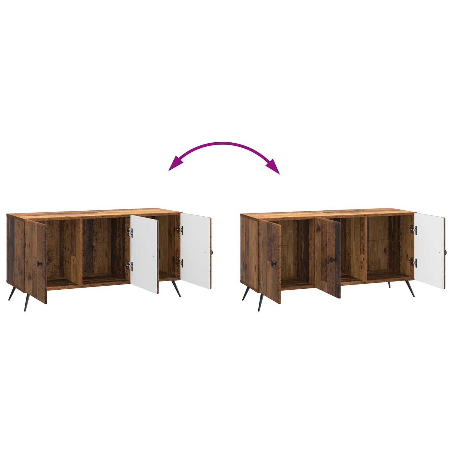 TV Cabinet Old Wood 99 x 34.5 x 50 cm Engineered Wood