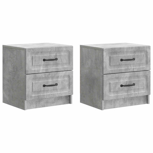 Bedside Cabinet 2 pcs Concrete Grey 43 x 34.5 x 44.5 cm