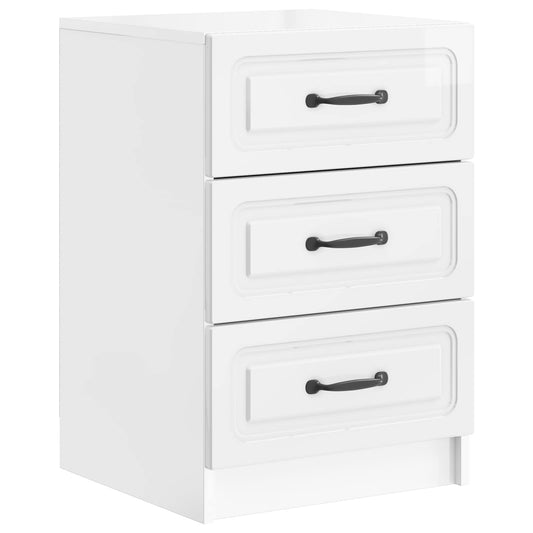 Bedside Cabinet High Gloss White 43 x 41 x 63.5 cm