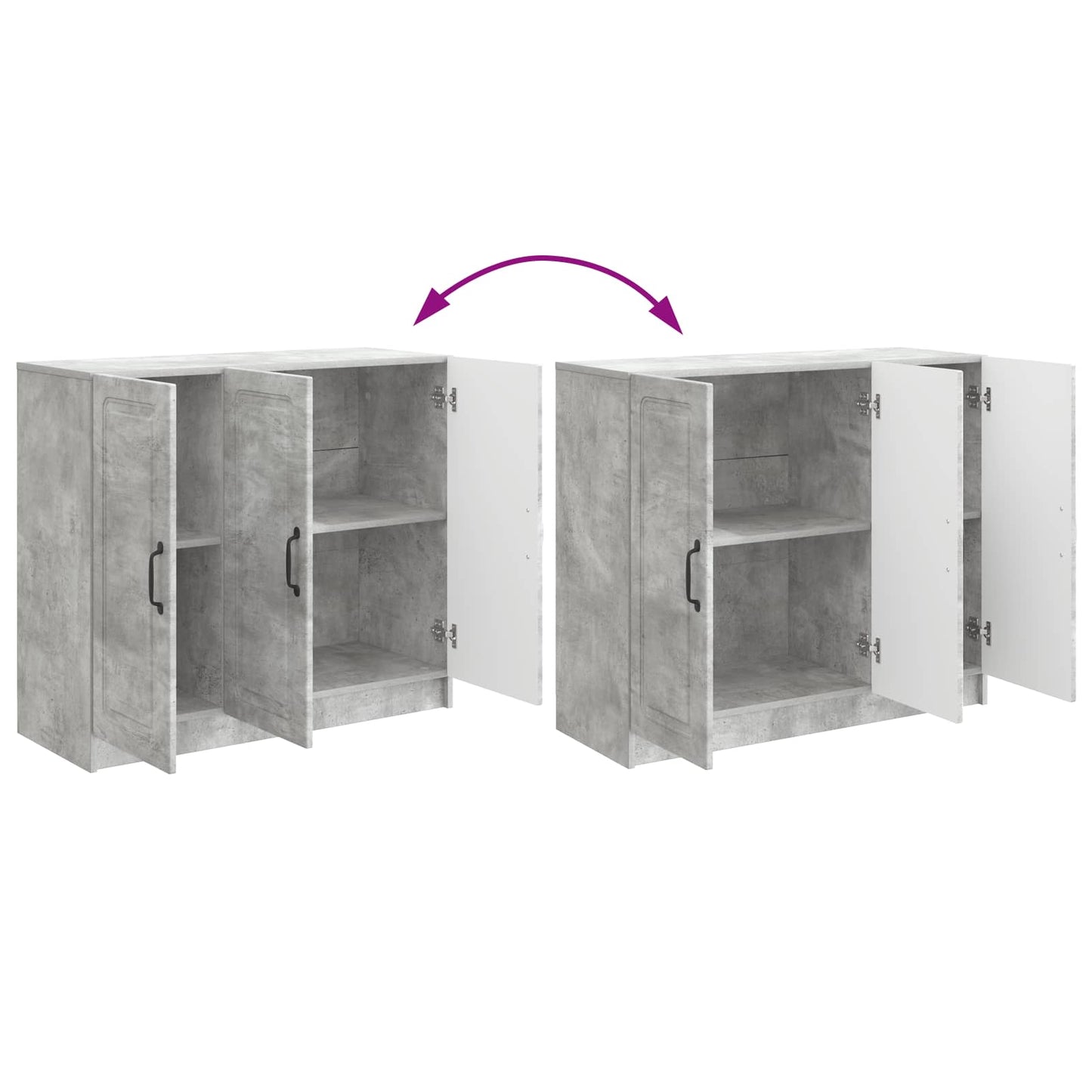 Sideboard Concrete Grey 89 x 34.5 x 77 cm Engineered Wood