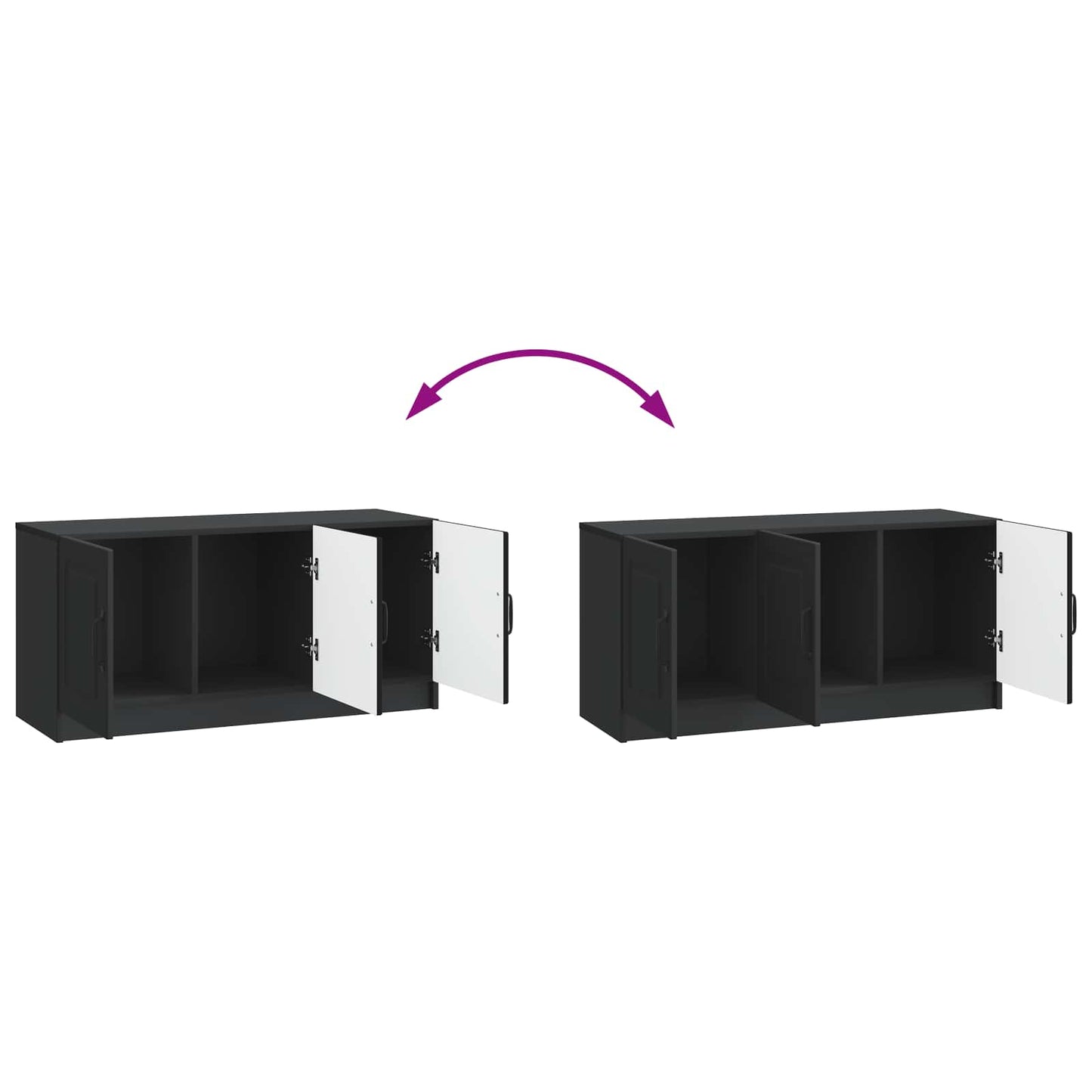 TV Cabinet Black 99 x 34.5 x 47 cm Engineered Wood