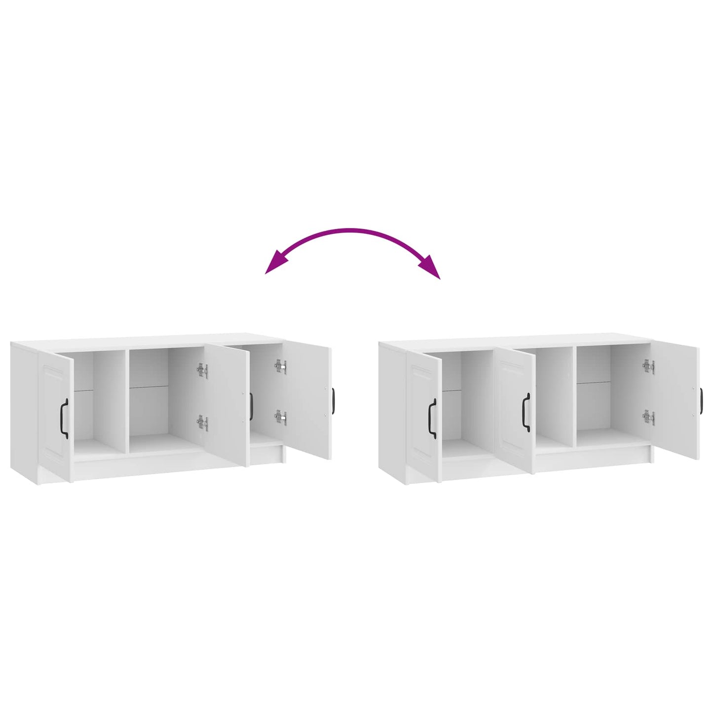 TV Cabinet High Gloss White 99 x 34.5 x 47 cm Engineered Wood