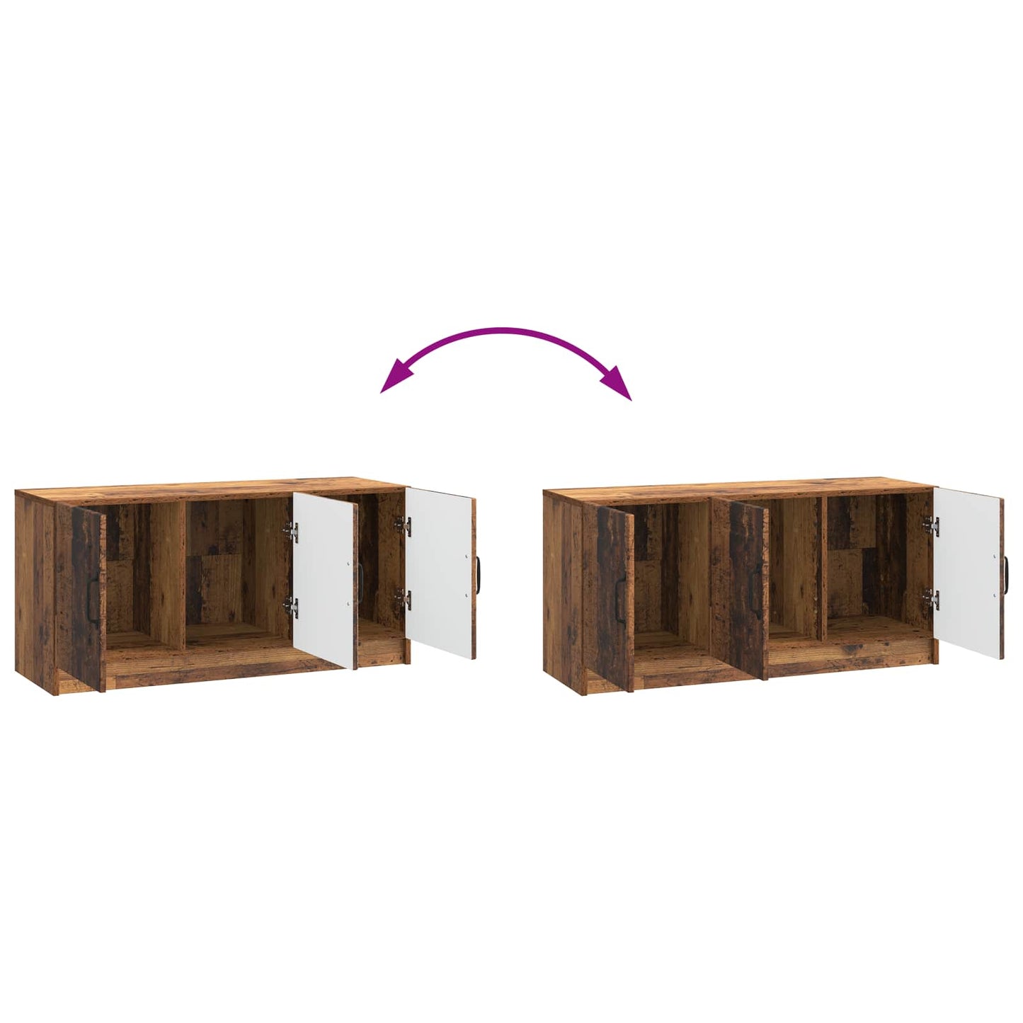 TV Cabinet Old Wood 99 x 34.5 x 47 cm Engineered Wood