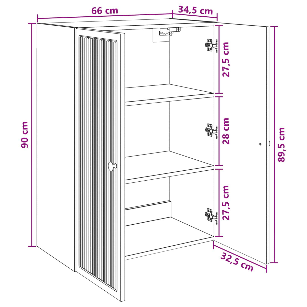 Wall-Mounted Cabinet Smoked Oak 66 x 34.5 x 90 cm