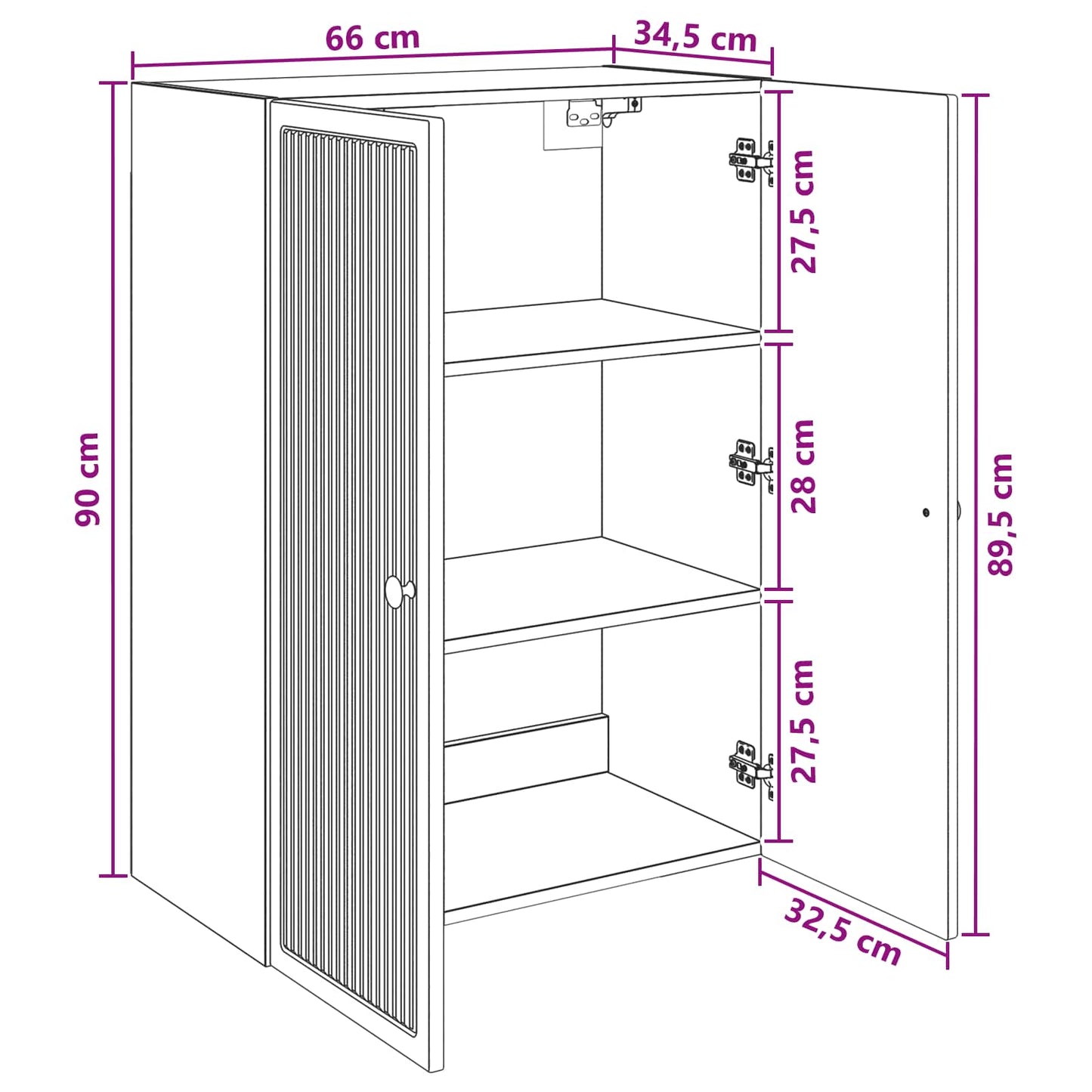 Wall-Mounted Cabinet 66 x 34.5 x 90 cm Engineered Wood