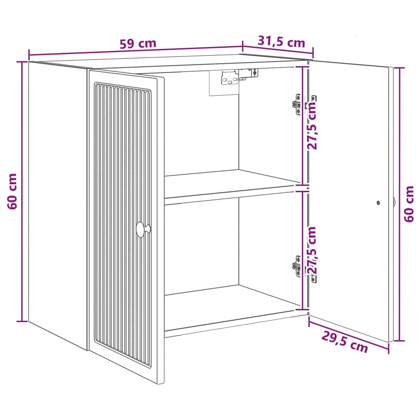 Wall-Mounted Cabinet 59 x 31 x 60 cm Engineered Wood