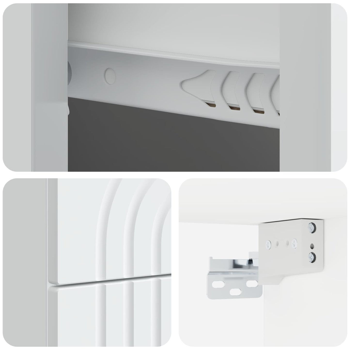 Wall-Mounted Bedside Cabinet 2 pcs White 33 x 34.5 x 40 cm