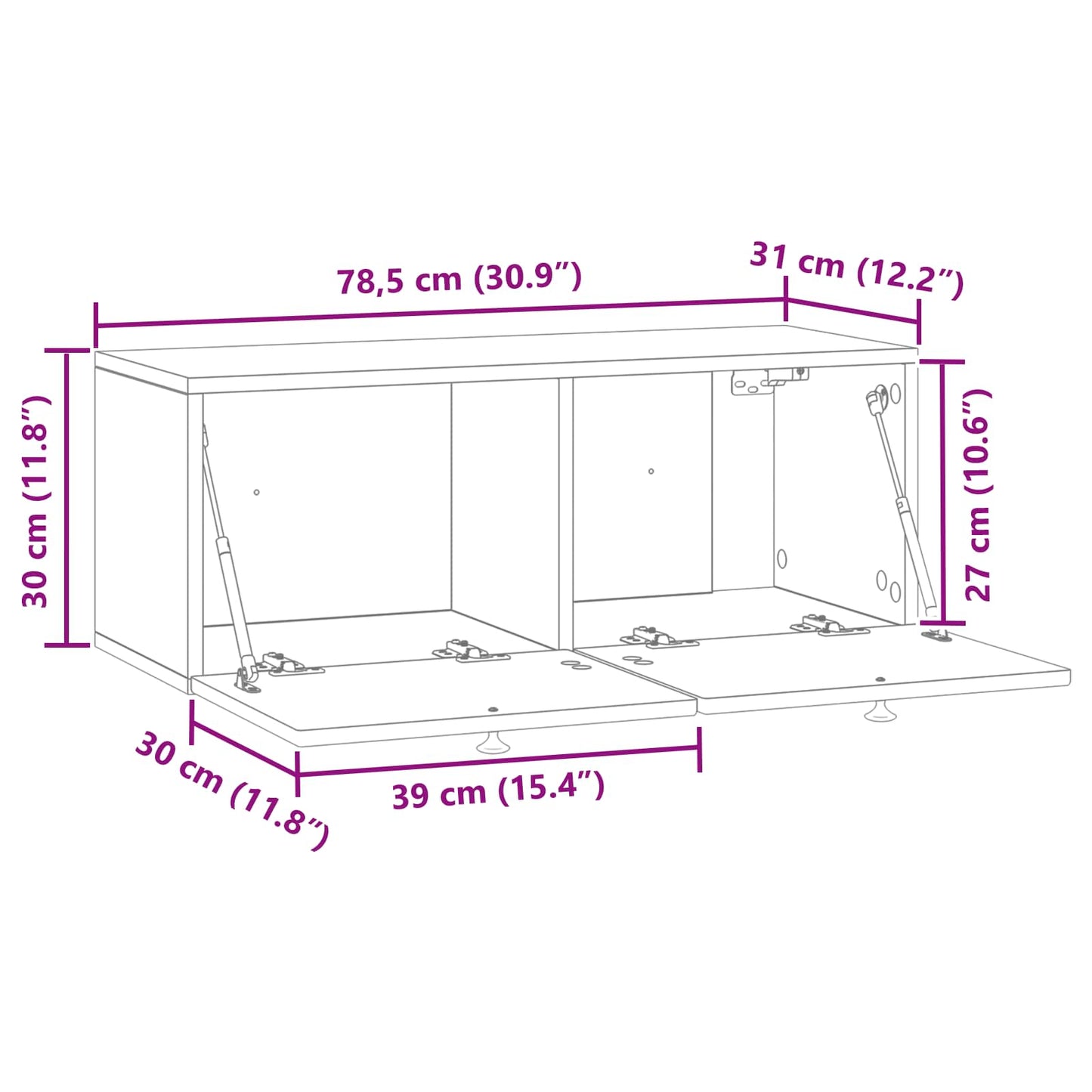Wall-Mounted TV Cabinet White 78.5 x 31 x 30 cm Engineered Wood