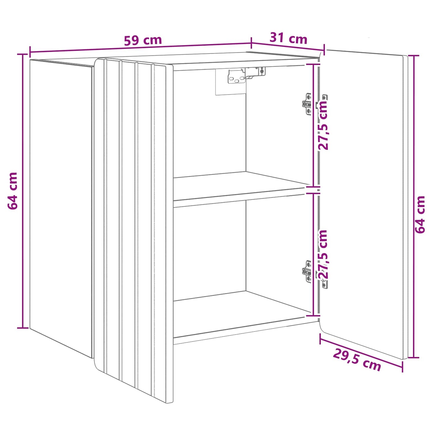 Wall-Mounted Cabinet Old Wood 59 x 31 x 64 cm Engineered Wood