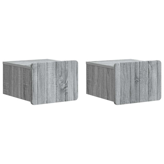 Wall-Mounted Bedside Cabinet 2 pcs Grey Sonoma