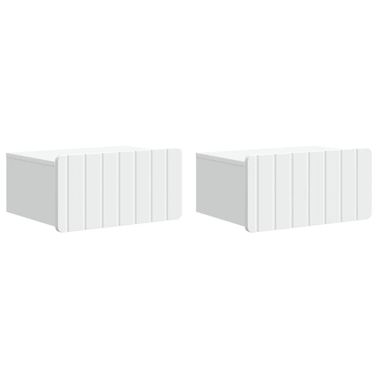 Wall-Mounted Bedside Cabinet 2 pcs White 49 x 34.5 x 24 cm