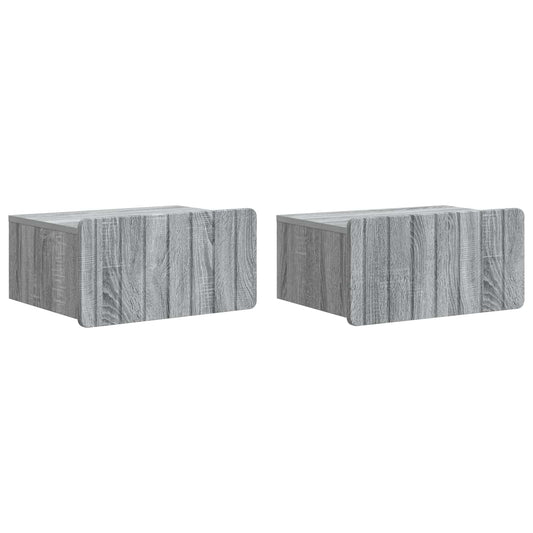 Wall-Mounted Bedside Cabinet 2 pcs Grey Sonoma