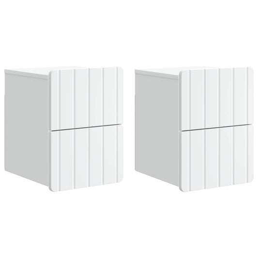 Wall-Mounted Bedside Cabinet 2 pcs White 33 x 34.5 x 43 cm