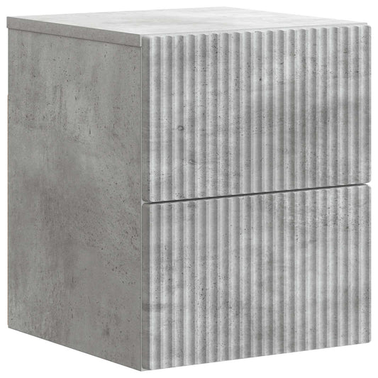 Wall-Mounted Bedside Cabinet Concrete Grey 33 x 34.5 x 40 cm