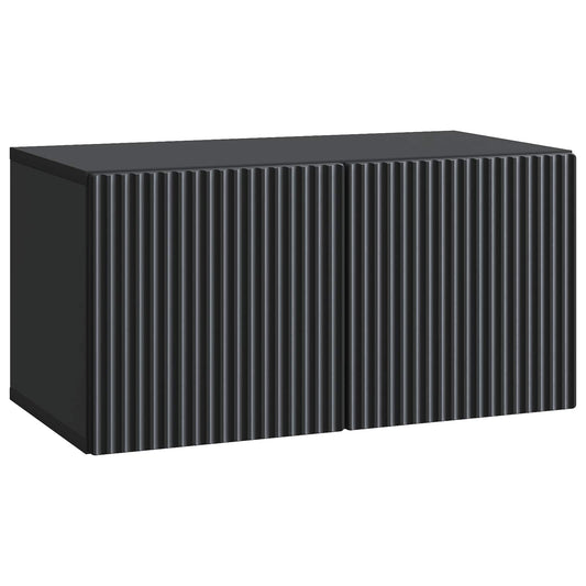 Wall-Mounted TV Cabinet 59.5 x 31 x 30 cm Black Engineered Wood