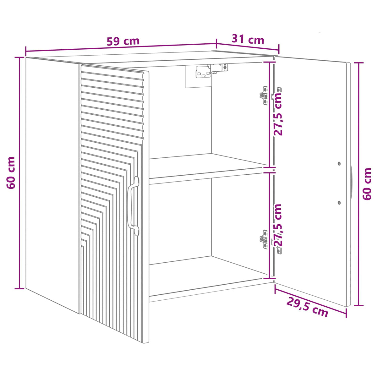 Wall-Mounted Cabinet Concrete Grey 59 x 31 x 60 cm