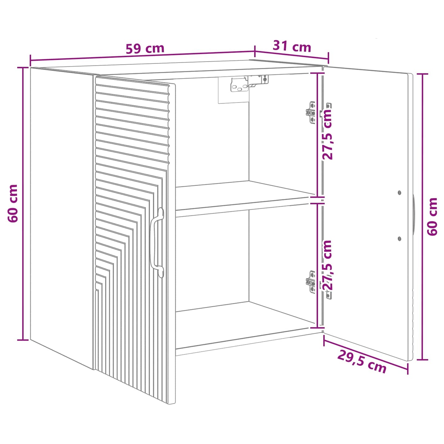Wall-Mounted Cabinet 59 x 31 x 60 cm Engineered Wood