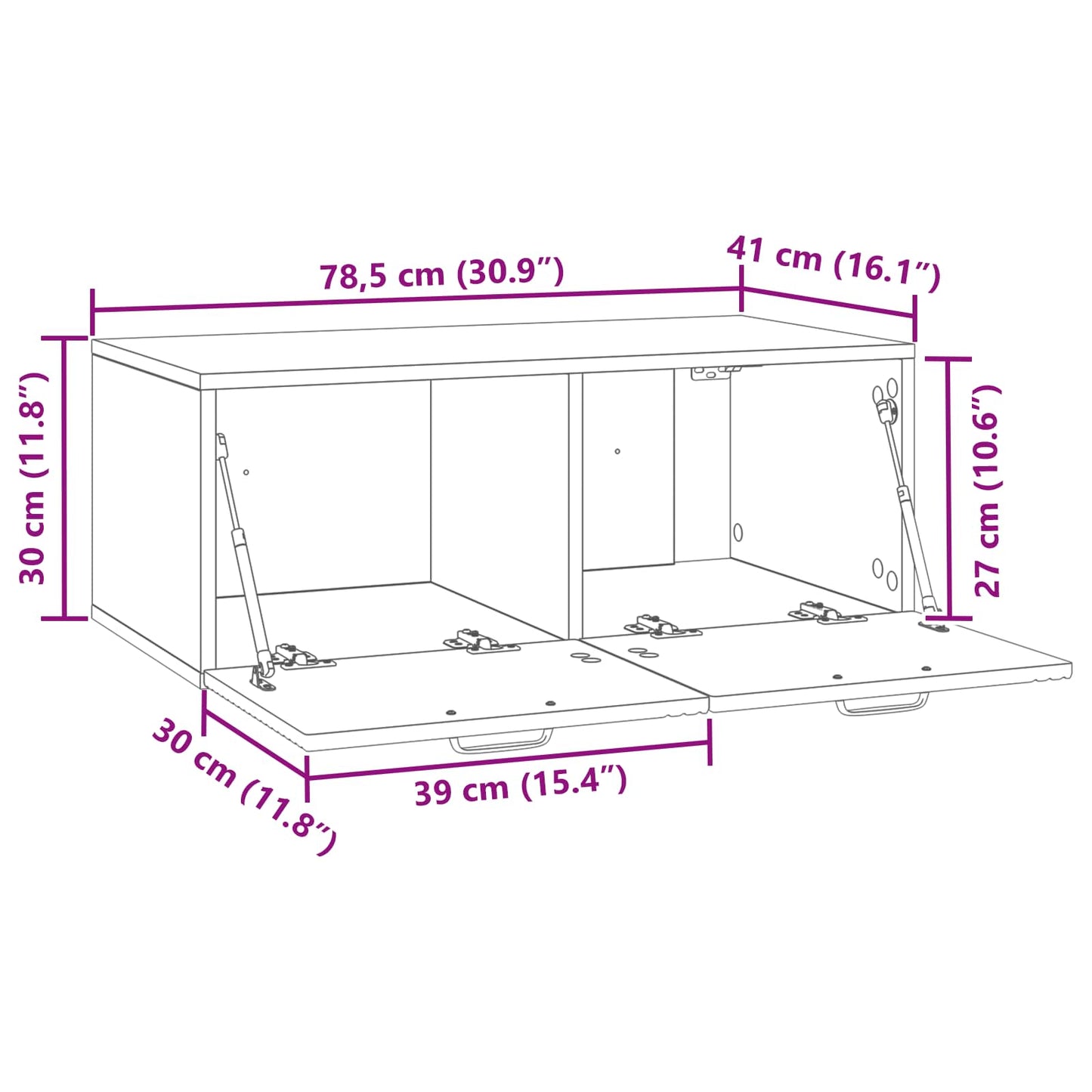 Wall-Mounted TV Cabinet White 78.5 x 41 x 30 cm Engineered Wood