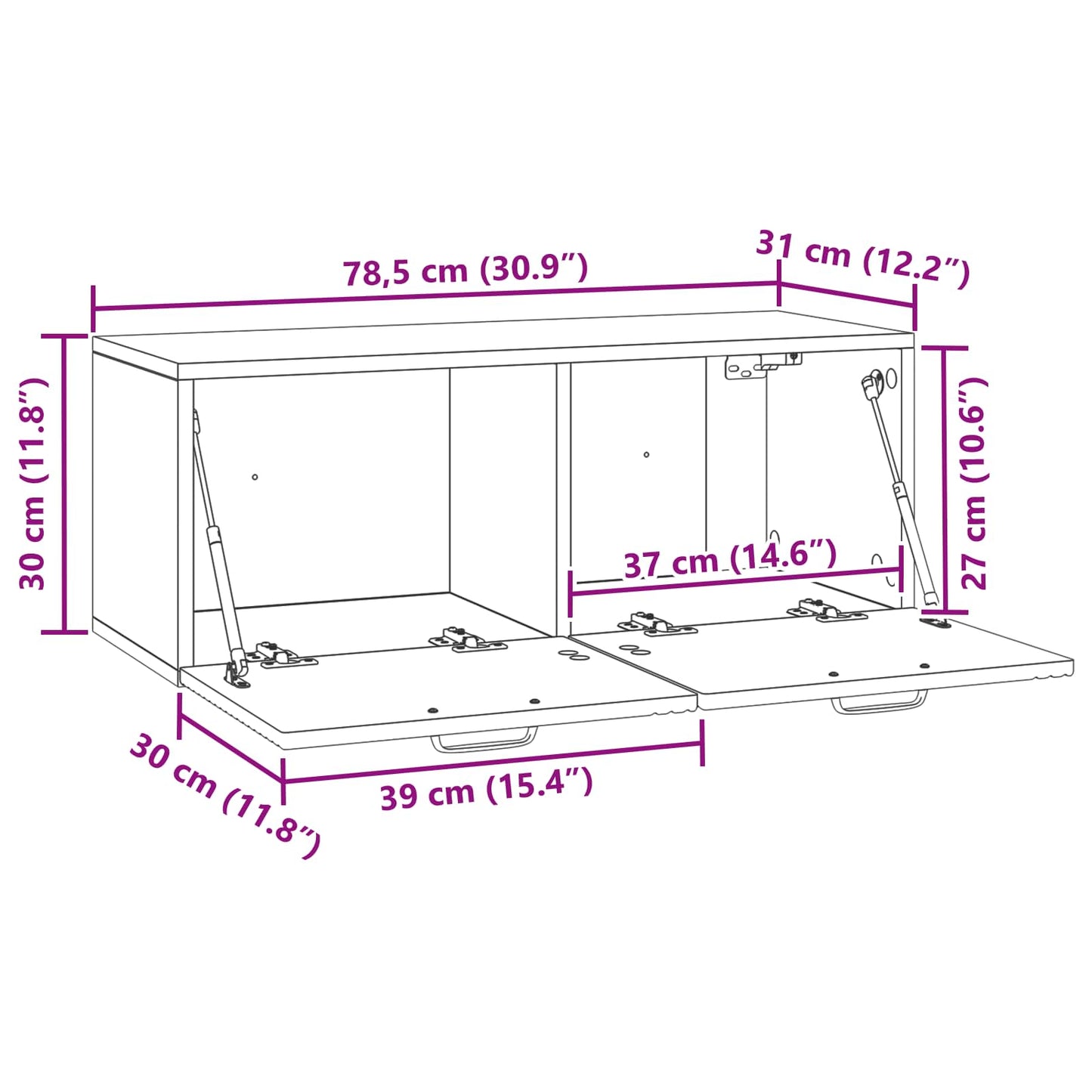 Wall-Mounted TV Cabinet Concrete Grey 78.5 x 31 x 30 cm