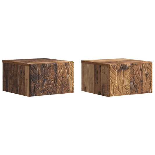 Wall-Mounted Side Table 2 pcs Old Wood 34.5 x 33 x 20 cm