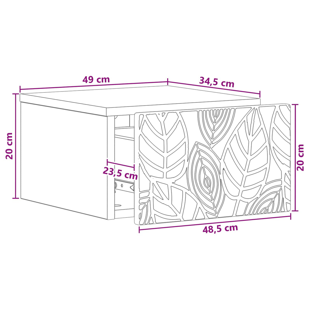 Wall-Mounted Bedside Cabinet 2 pcs Concrete Grey