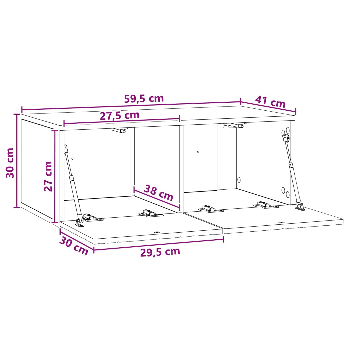 Wall-Mounted TV Cabinet 59.5 x 41 x 30 cm Smoked Oak