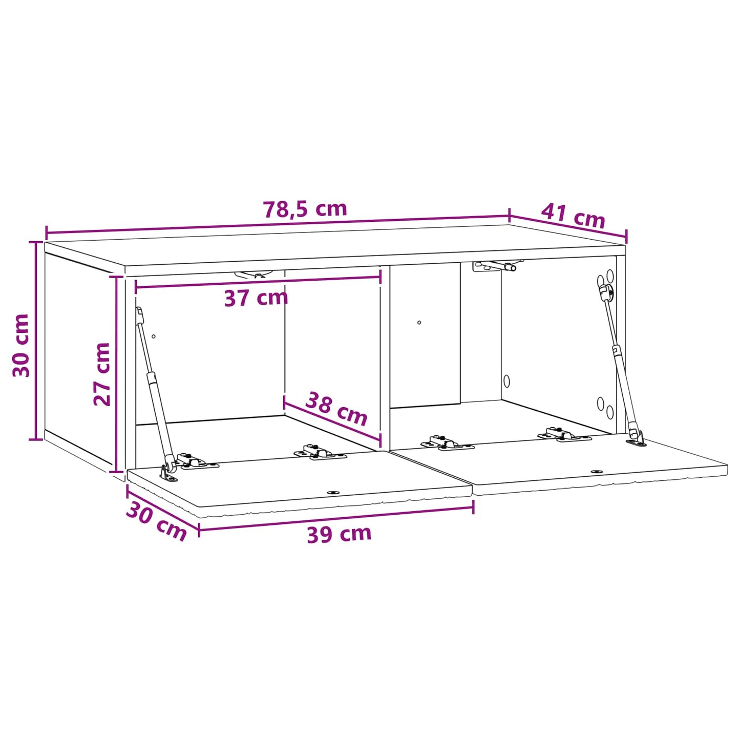 Wall-Mounted TV Cabinet 78.5 x 41 x 30 cm Artisan Oak