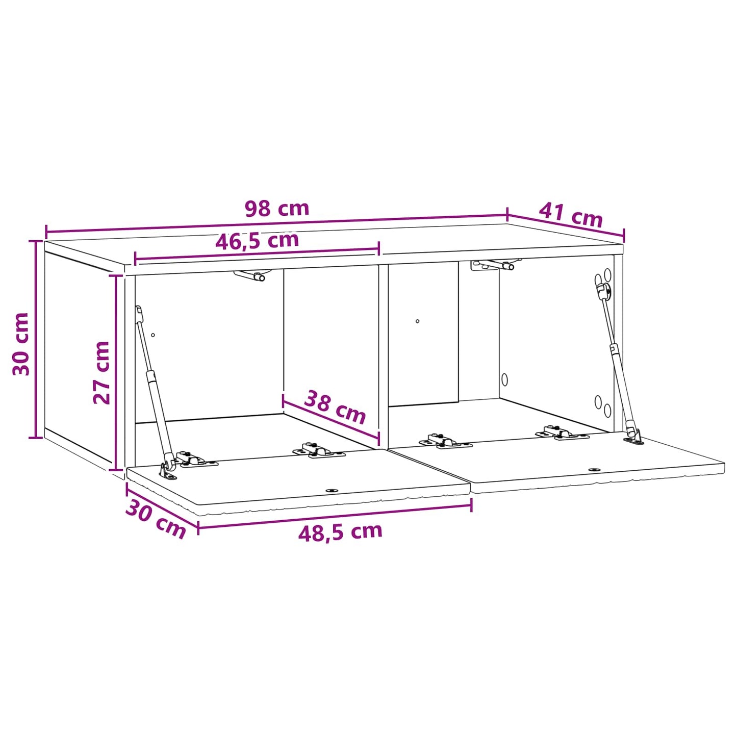 Wall-Mounted TV Cabinet 98 x 41 x 30 cm Smoked Oak