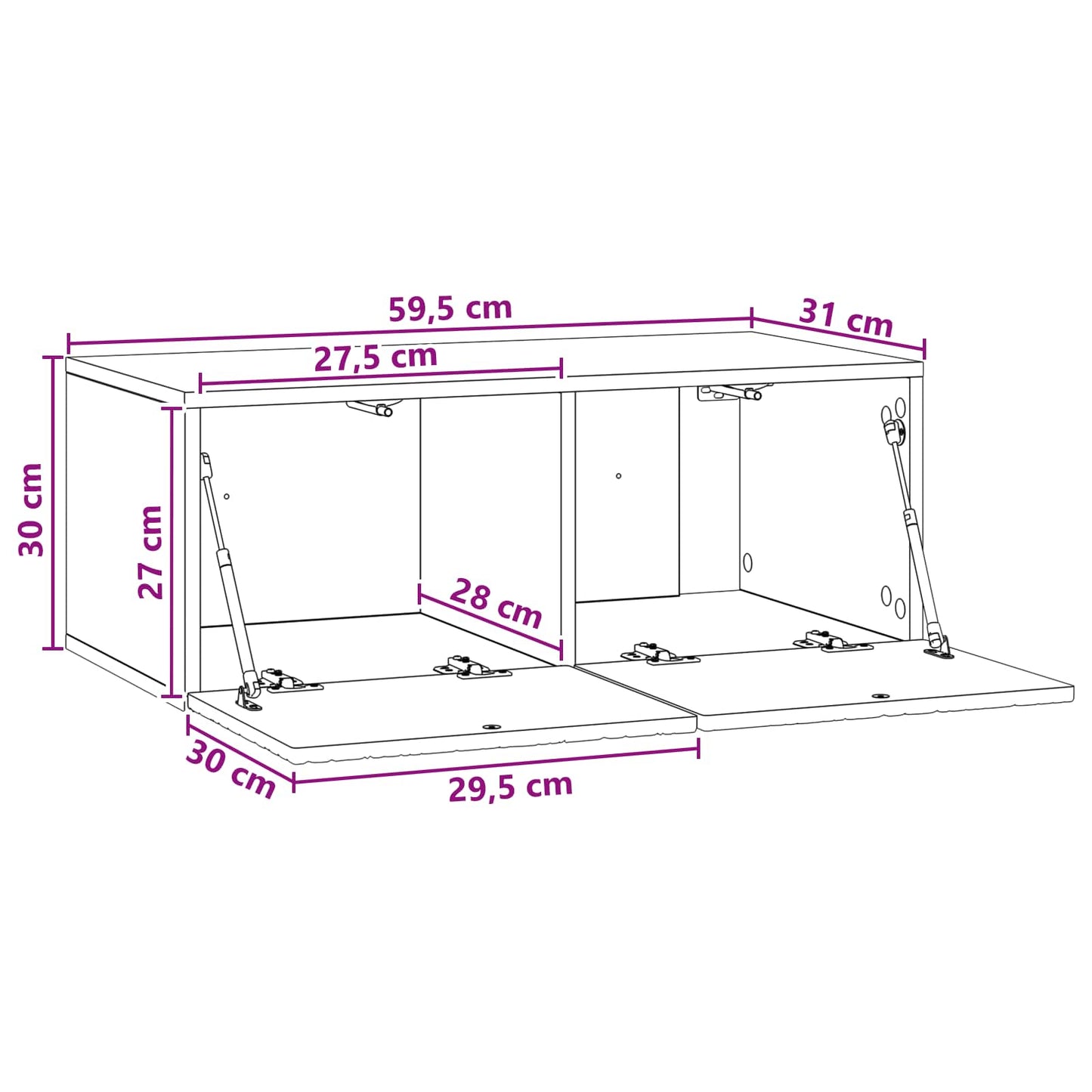 Wall-Mounted TV Cabinet 59.5 x 31 cm Sonoma Oak Engineered Wood