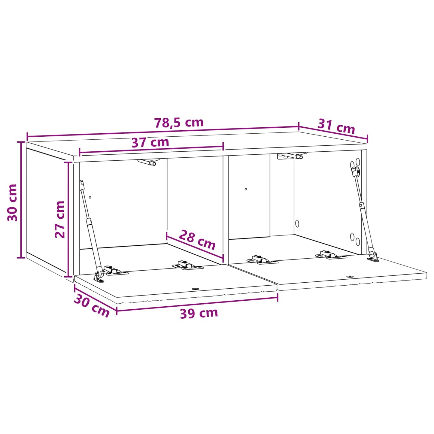 Wall-Mounted TV Cabinet 78.5 x 31 cm White Engineered Wood