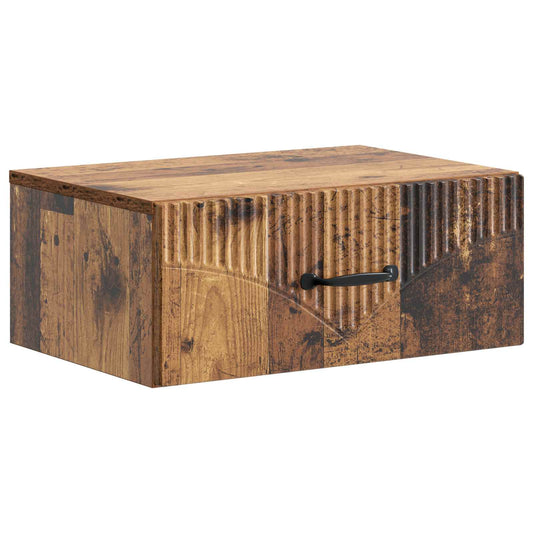 Wall-Mounted Bedside Cabinet Old Wood 49 x 34.5 x 20 cm