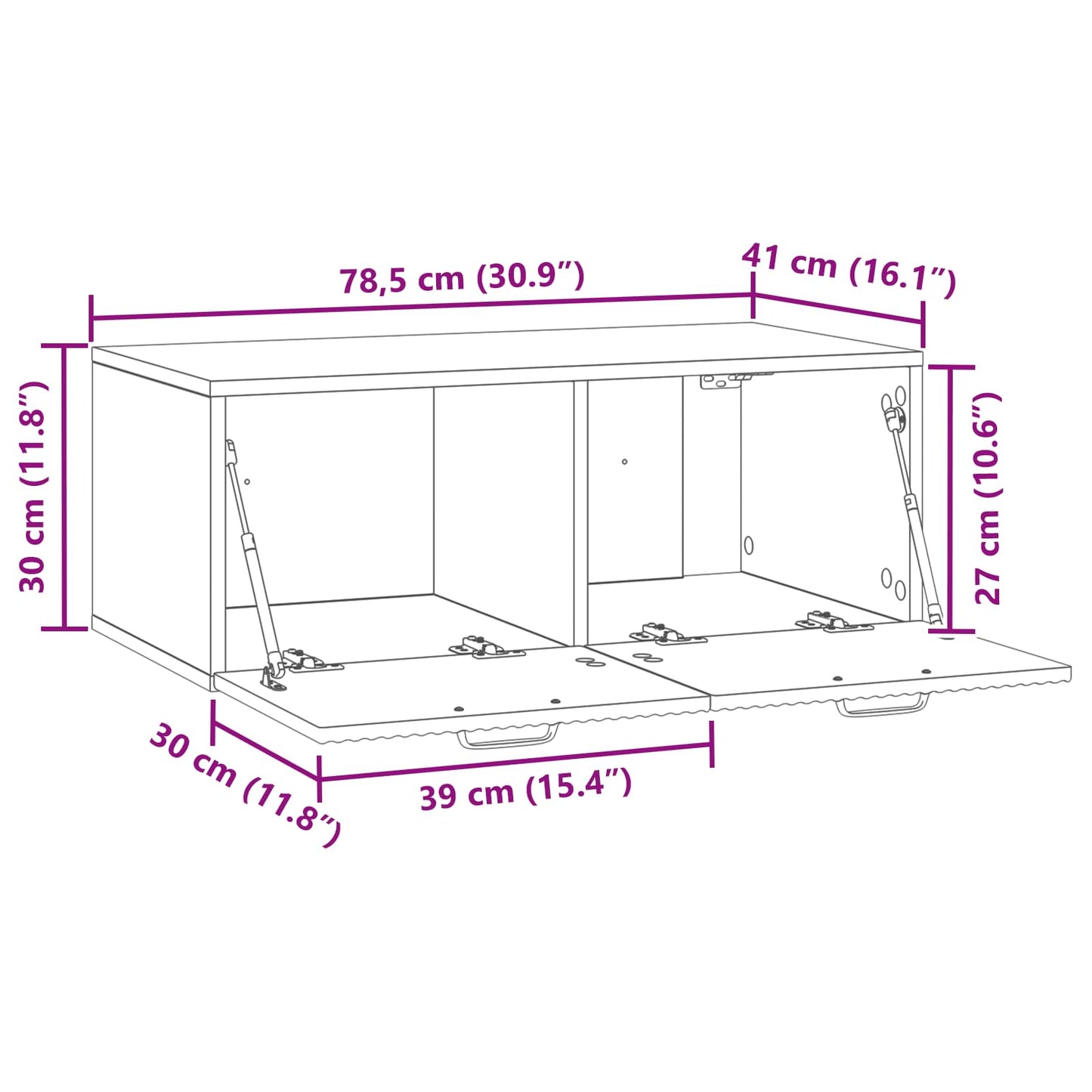 Wall-Mounted TV Cabinet White 78.5 x 41 x 30 cm Engineered Wood