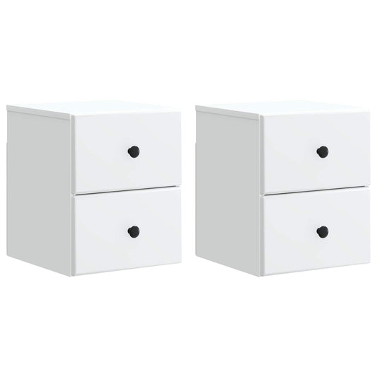 Wall-Mounted Bedside Cabinet 2 pcs White 34.5 x 33 x 40 cm