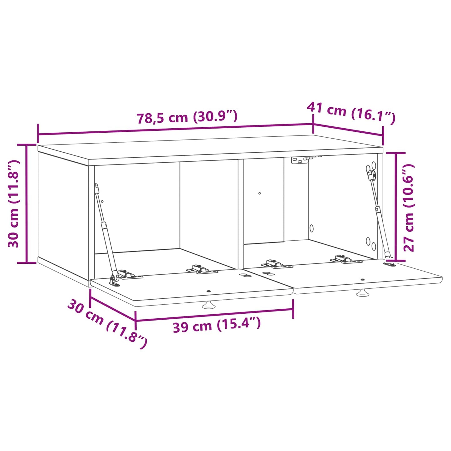 Wall-Mounted TV Cabinet 78.5 x 41 x 30 cm Sonoma Oak
