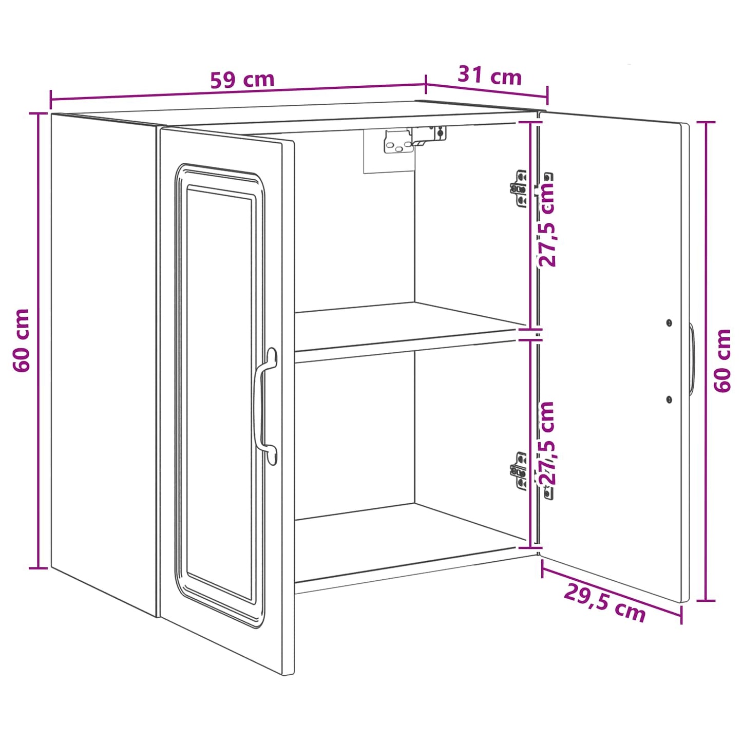 Wall-Mounted Cabinet 59 x 31 x 60 cm Engineered Wood Sonoma Oak