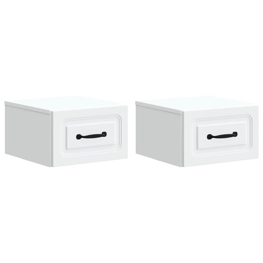 Wall-Mounted Bedside Cabinet 2 pcs White 34.5 x 33 x 20 cm