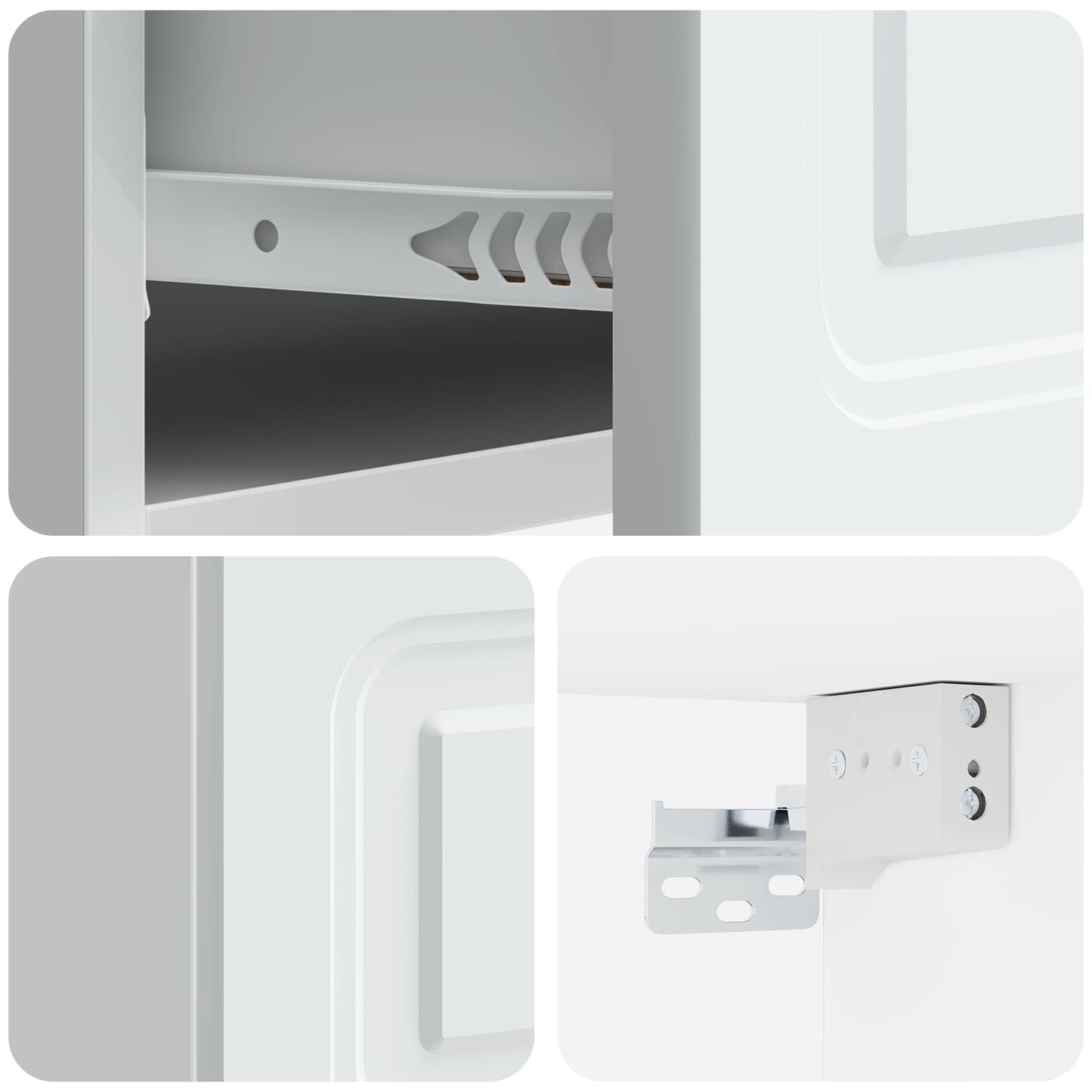 Wall-Mounted Bedside Cabinet 2 pcs White 49 x 34.5 x 20 cm