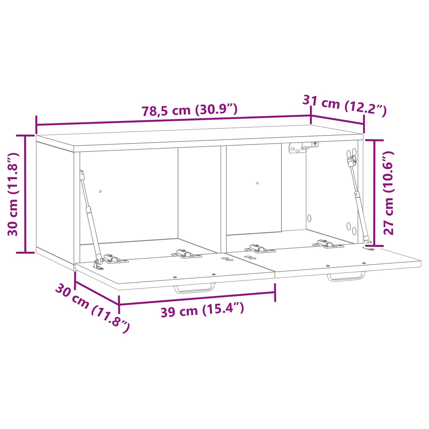 Wall-Mounted TV Cabinet White 78.5 x 31 x 30 cm Engineered Wood